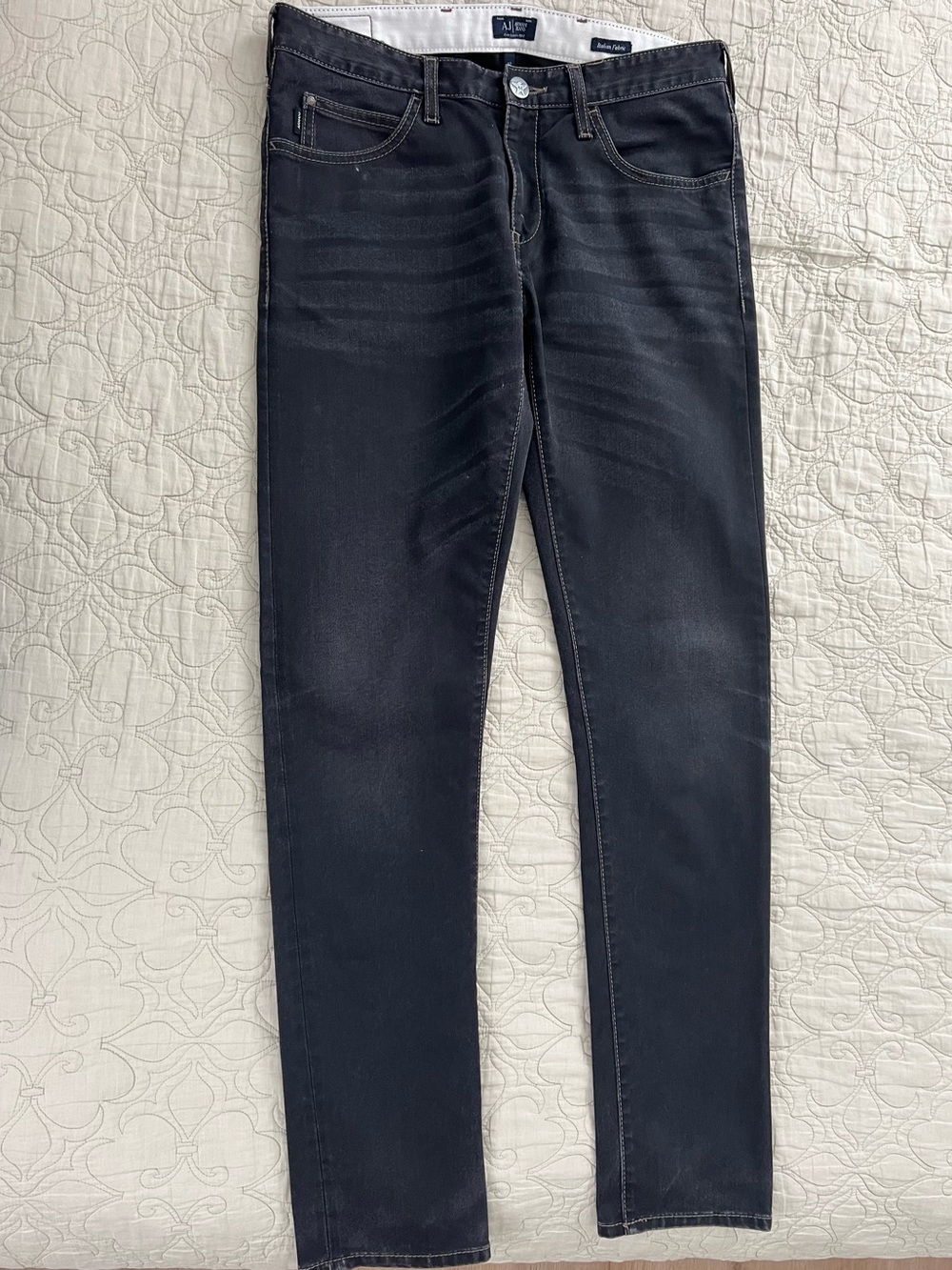 Armani Jeans Men's Skinny Dark Black Stretch Denim